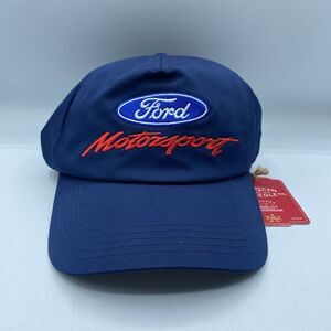 Ford Motorsports Hat Mens OSFM Blue Adjustable Cotton Cars Speed Drive NWT